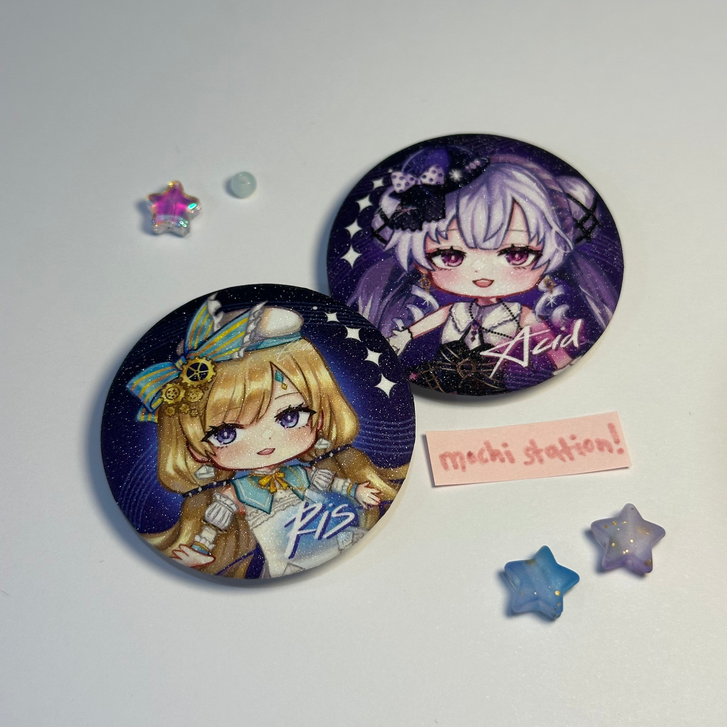 Chibi Ris & Acid 44mm Badges